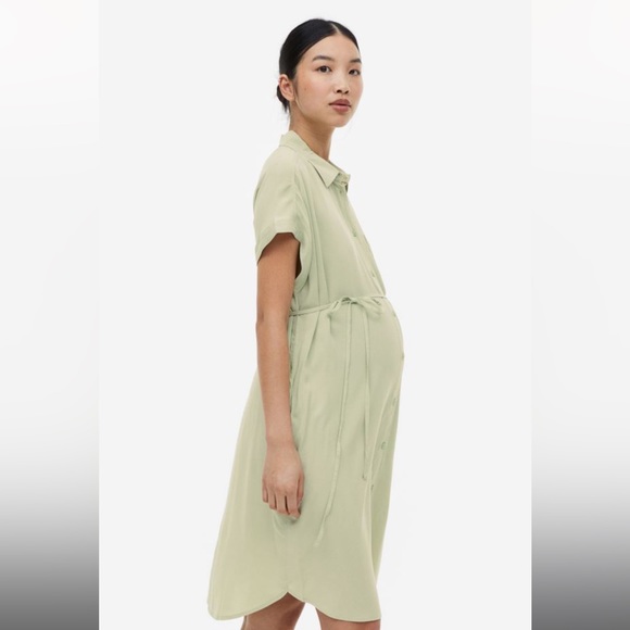 H&M Maternity Dress - Tie-belt Shirt Dress - Medium - Picture 2 of 8
